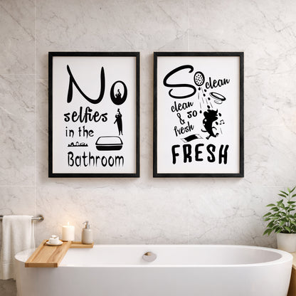 Funny Bathroom Quotes Poster Set of 2