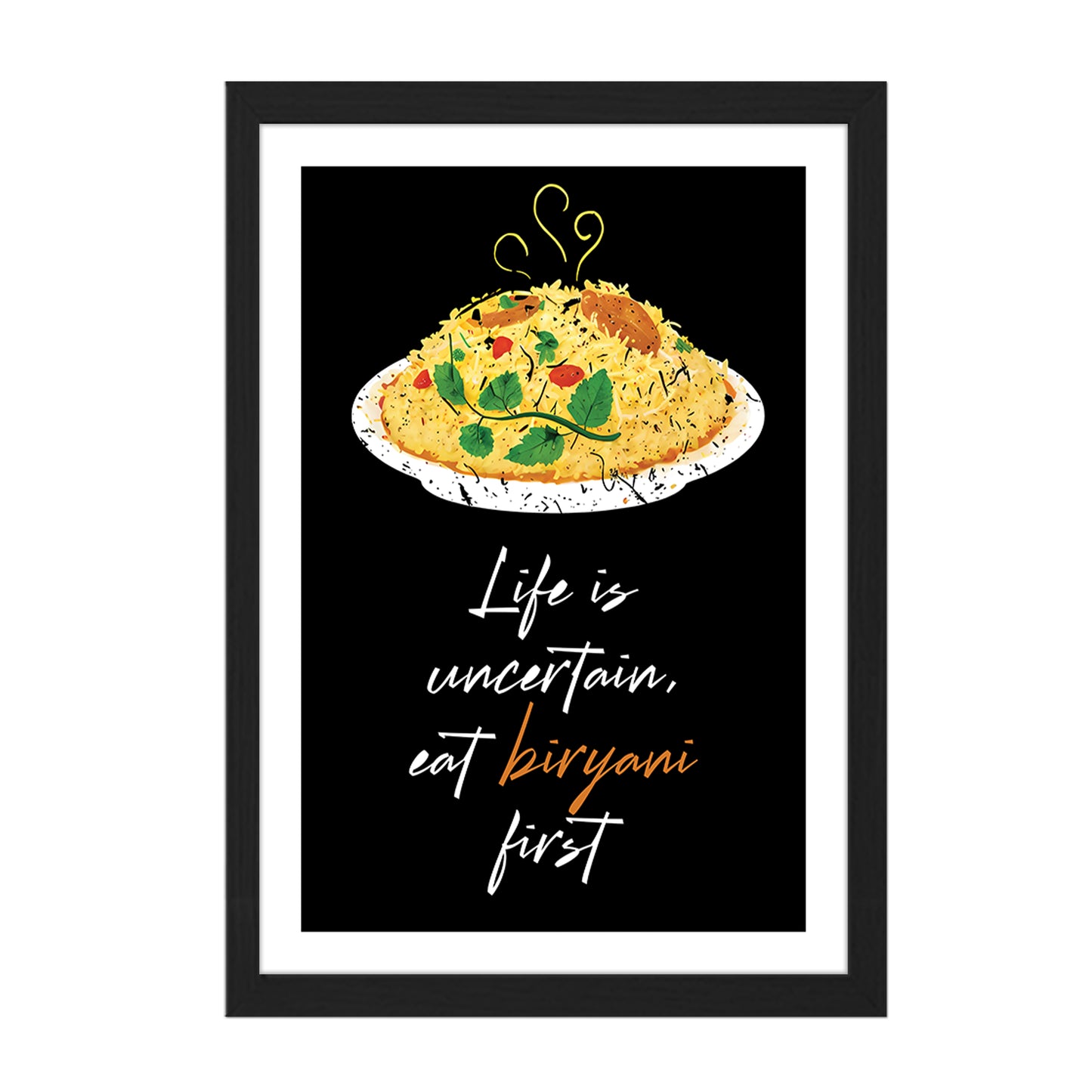 Eat Biryani First Wall Frame Set of 1
