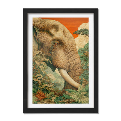 Majestic Elephant Portrait Wall Frame