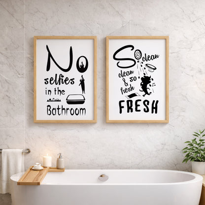 Funny Bathroom Quotes Poster Set of 2