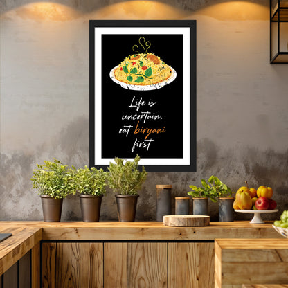 Eat Biryani First Wall Frame Set of 1