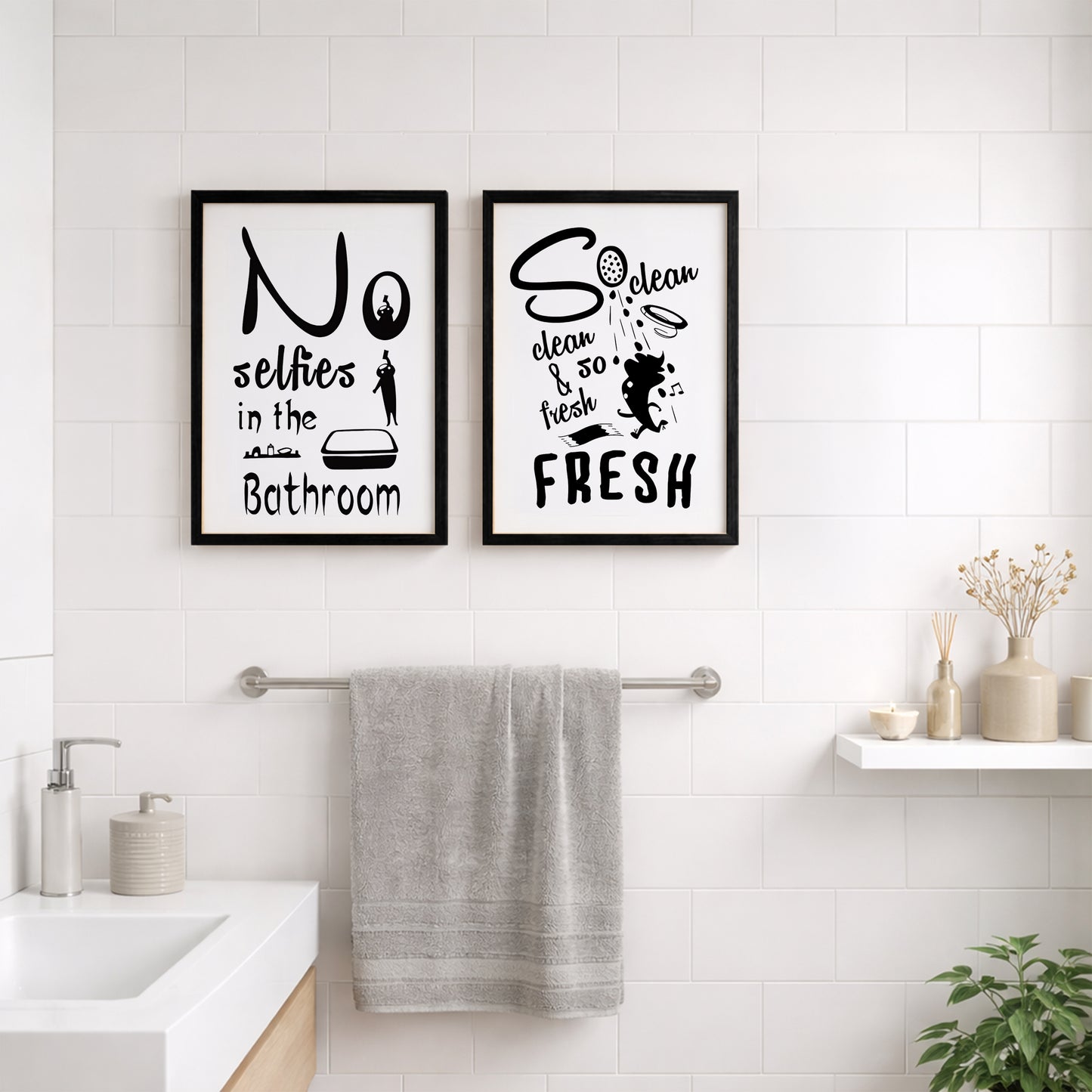 Funny Bathroom Quotes Poster Set of 2