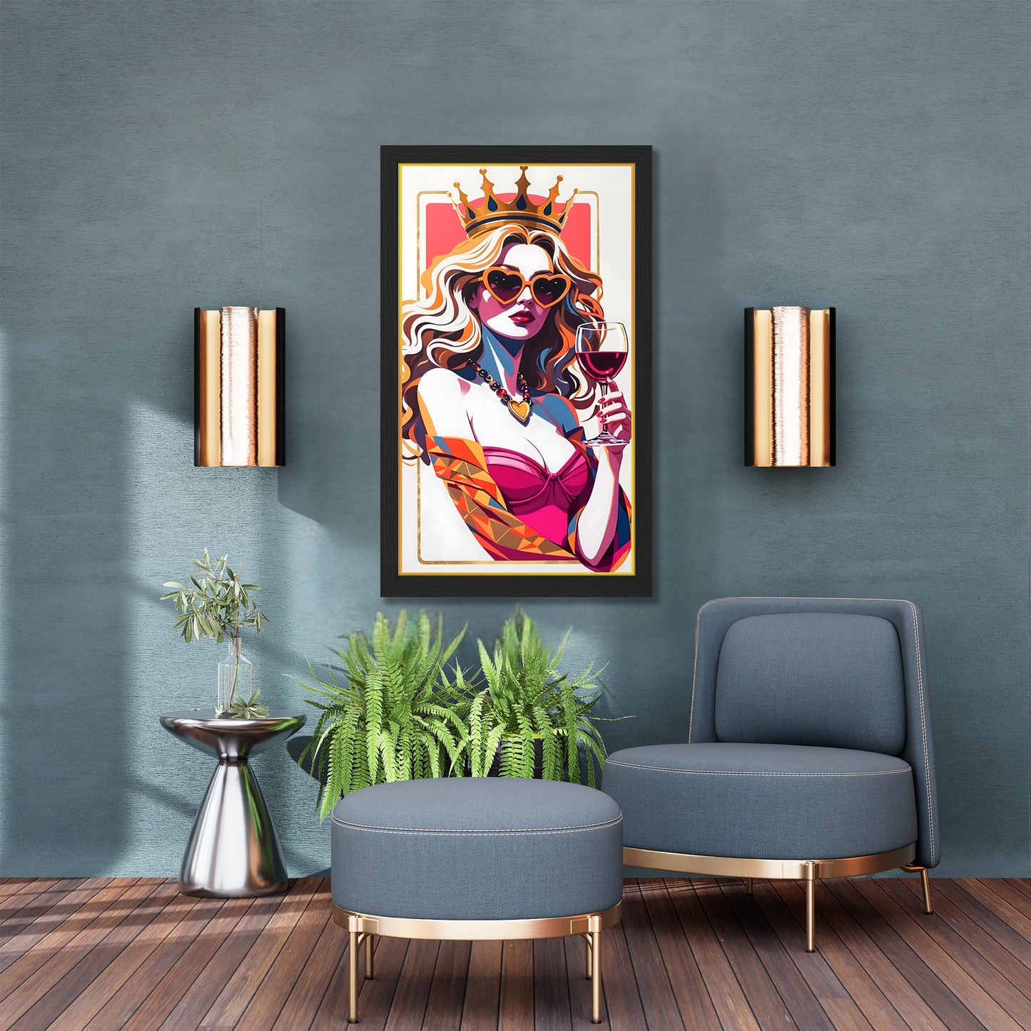 Queen Style Pop Art Wall Frame Set of 1