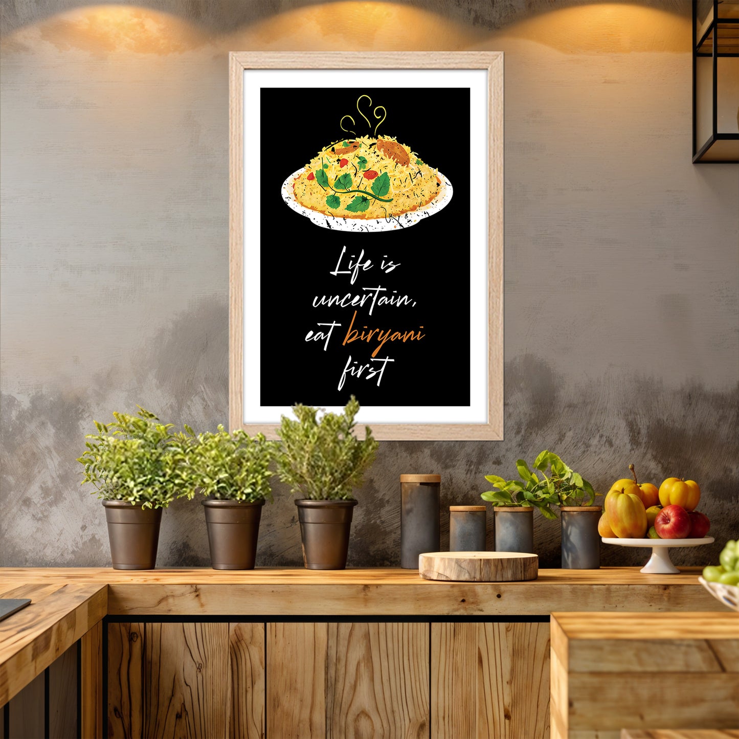Eat Biryani First Wall Frame Set of 1