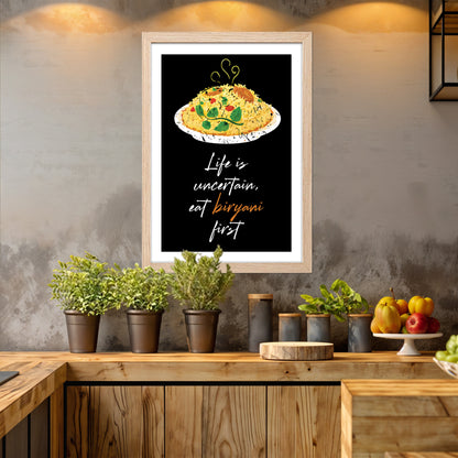 Eat Biryani First Wall Frame Set of 1