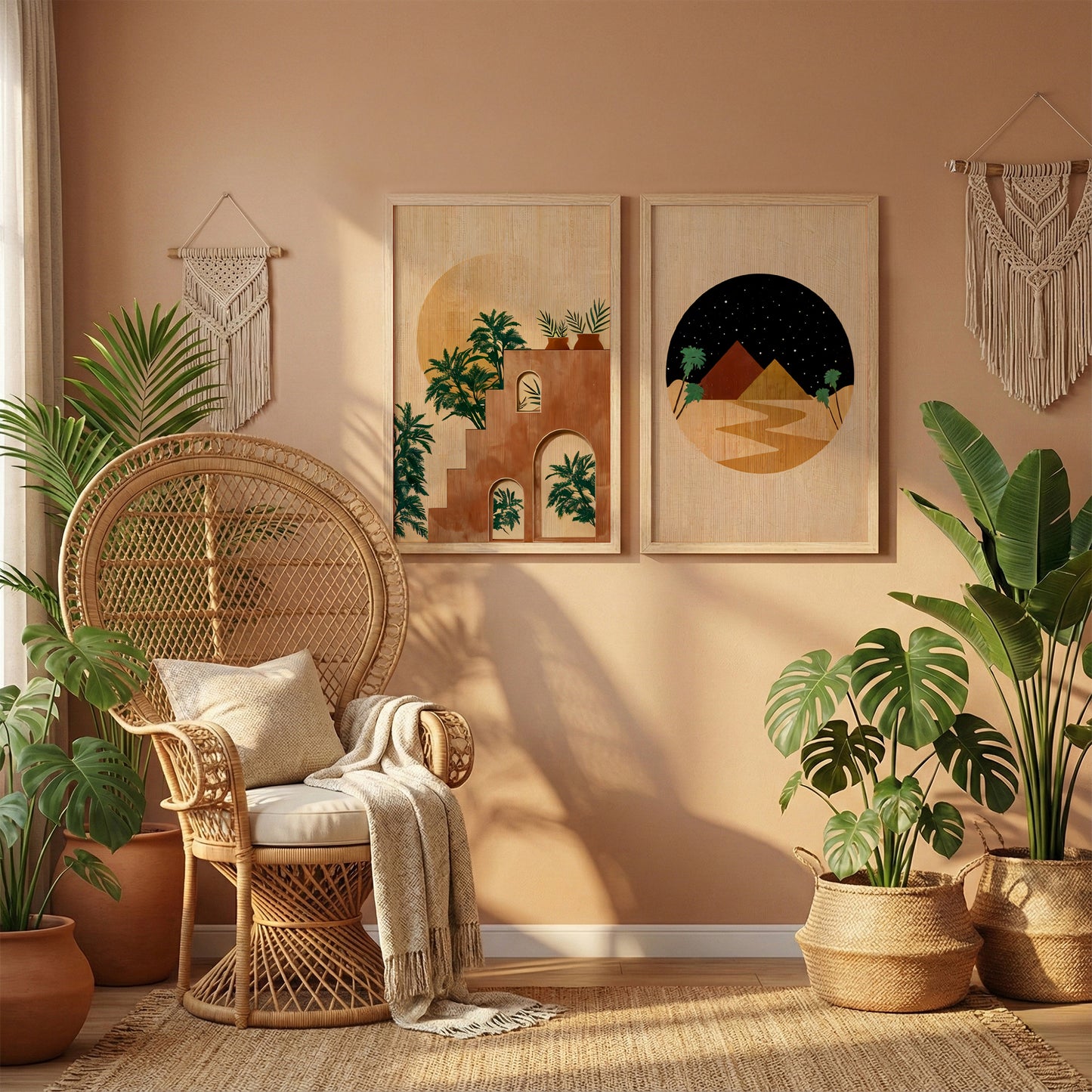 Boho Desert Oasis Wall Frame Set of 2