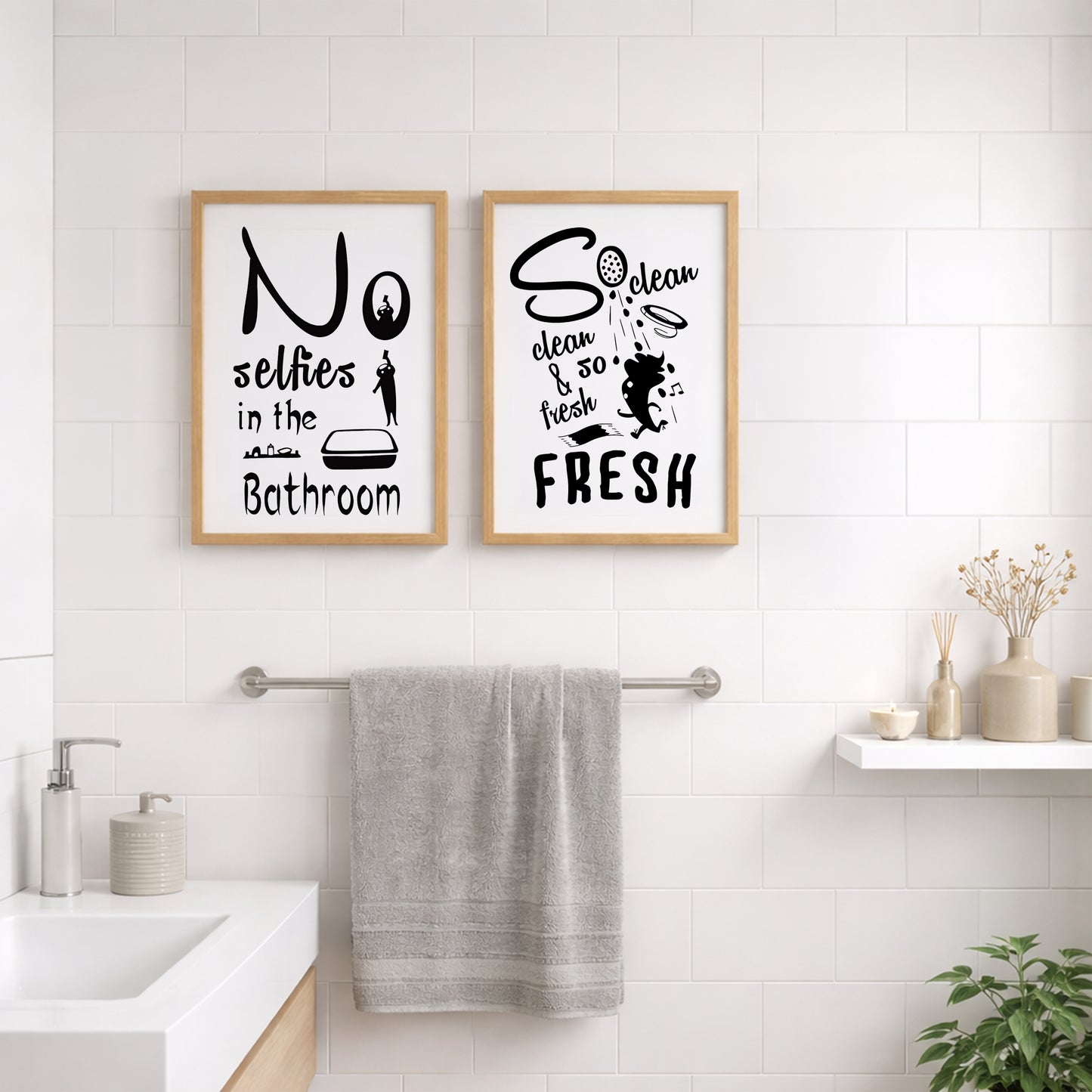 Funny Bathroom Quotes Poster Set of 2