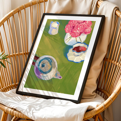 Floral Tea Time Wall Poster