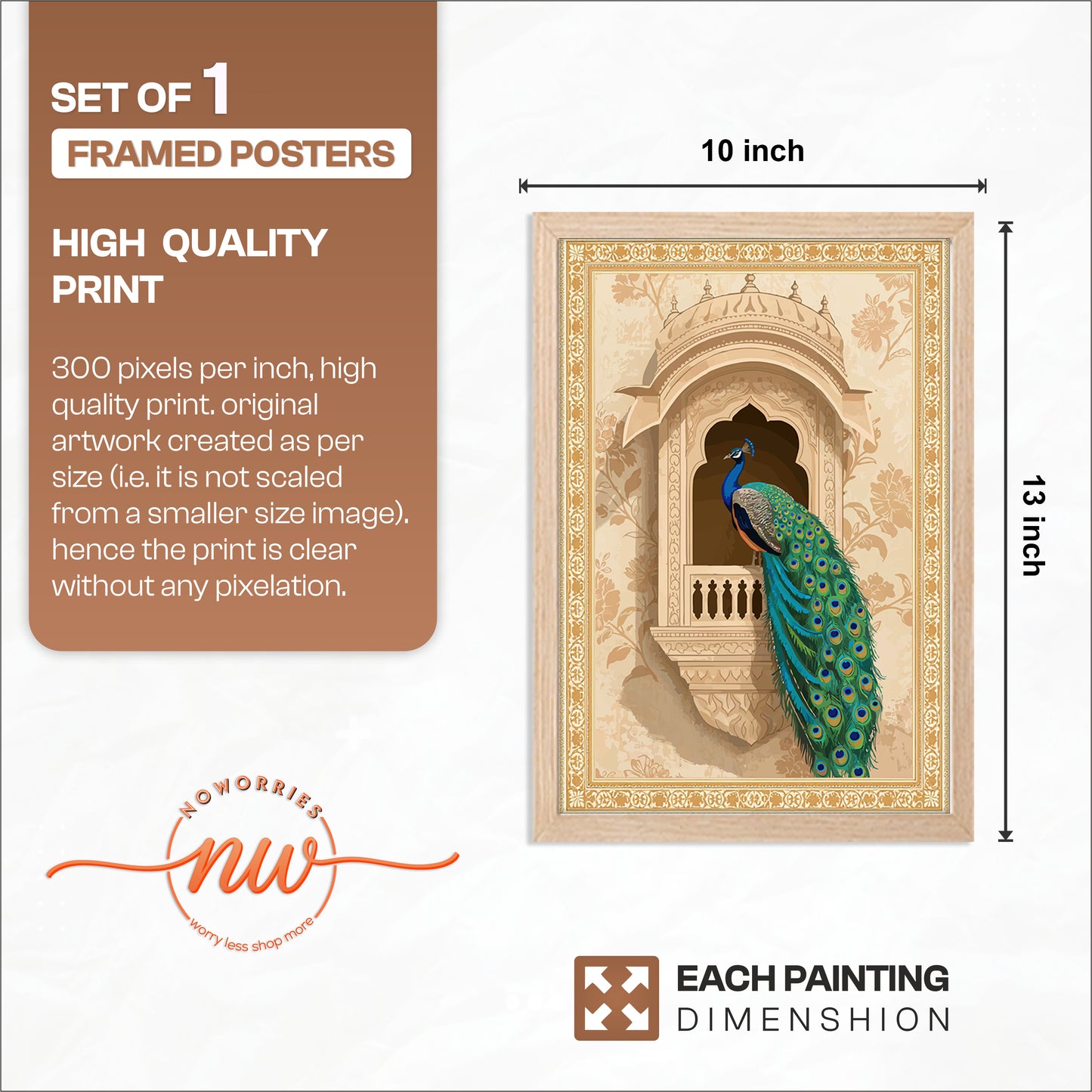Peacock Majesty Traditional Wall Art
