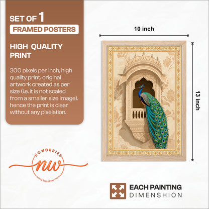 Peacock Majesty Traditional Wall Art