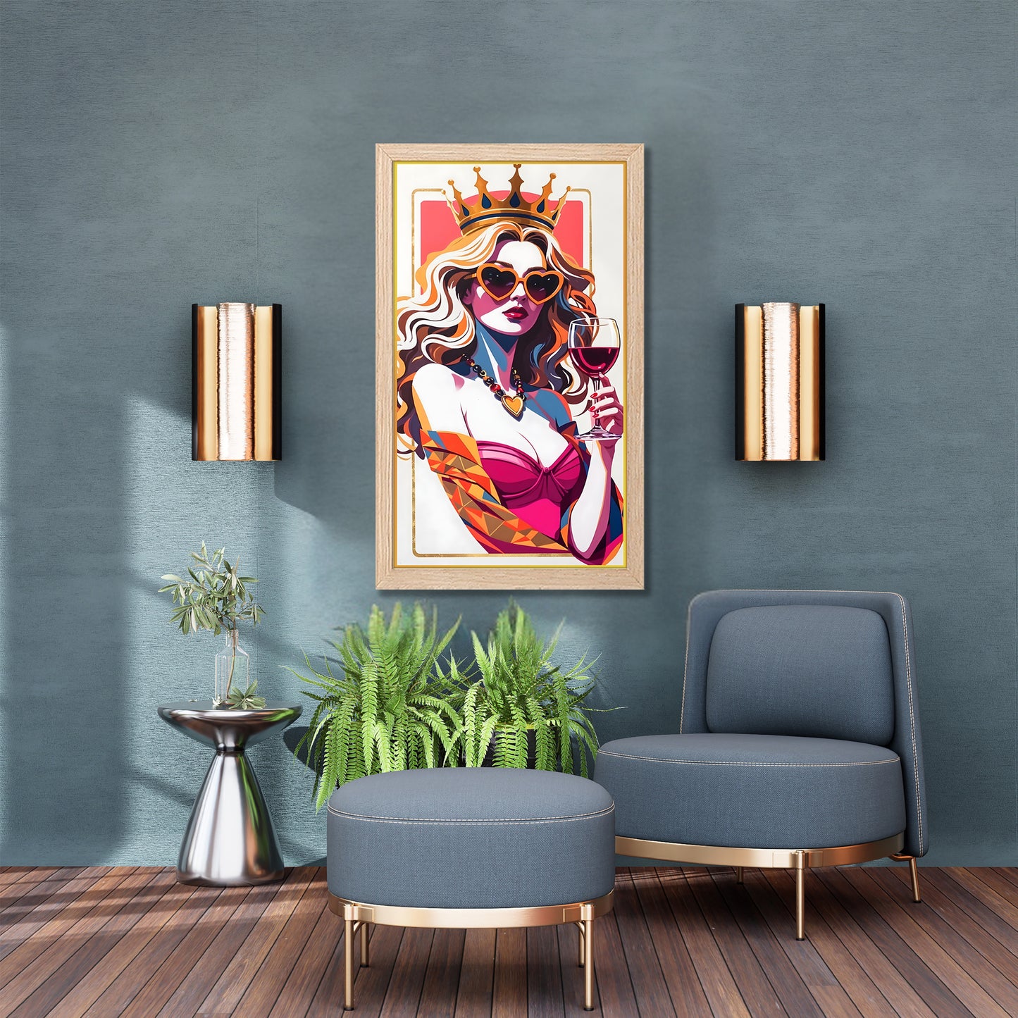 Queen Style Pop Art Wall Frame Set of 1