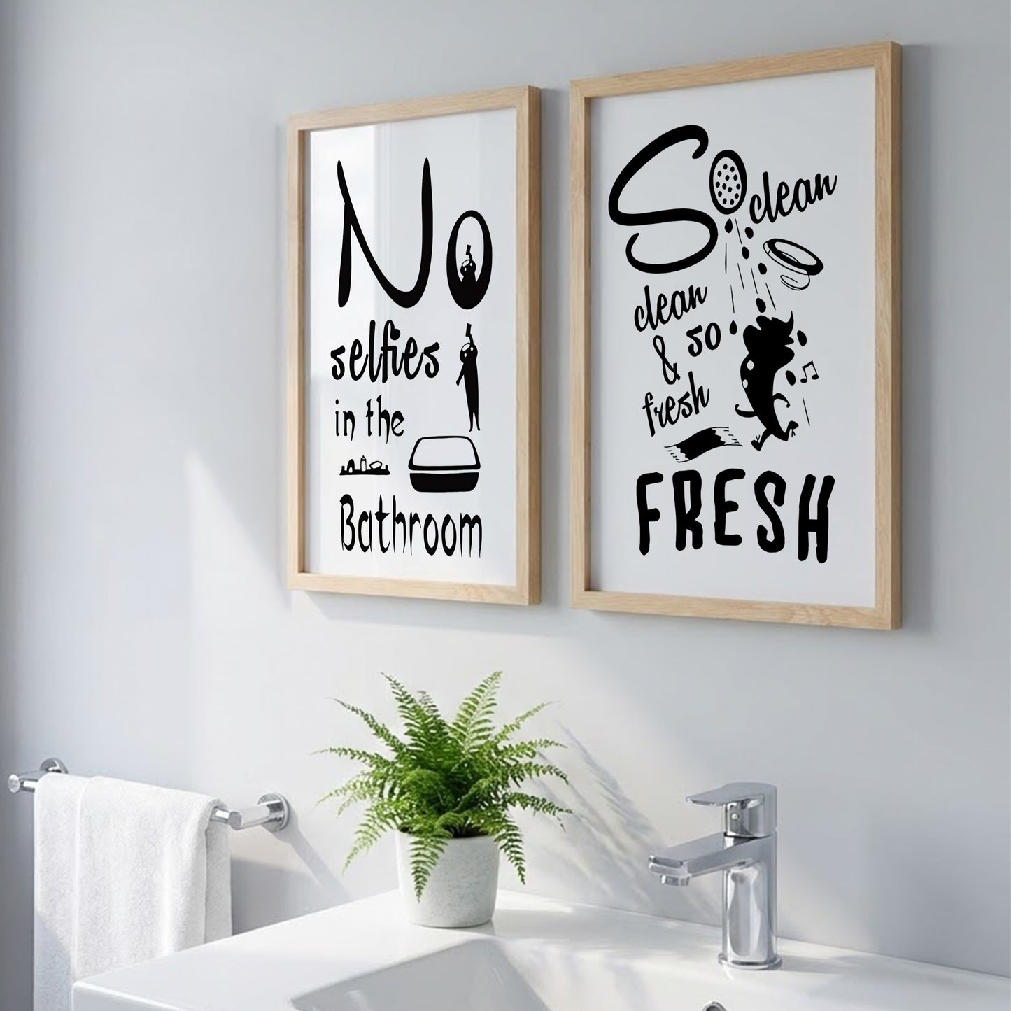 Funny Bathroom Quotes Poster Set of 2