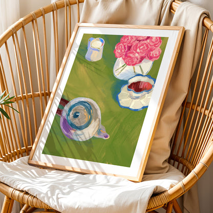 Floral Tea Time Wall Poster