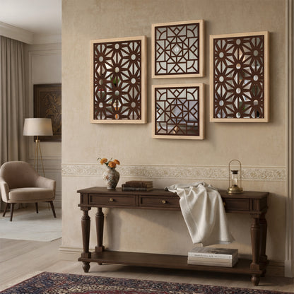 Geometric Mirror Art Set of 4