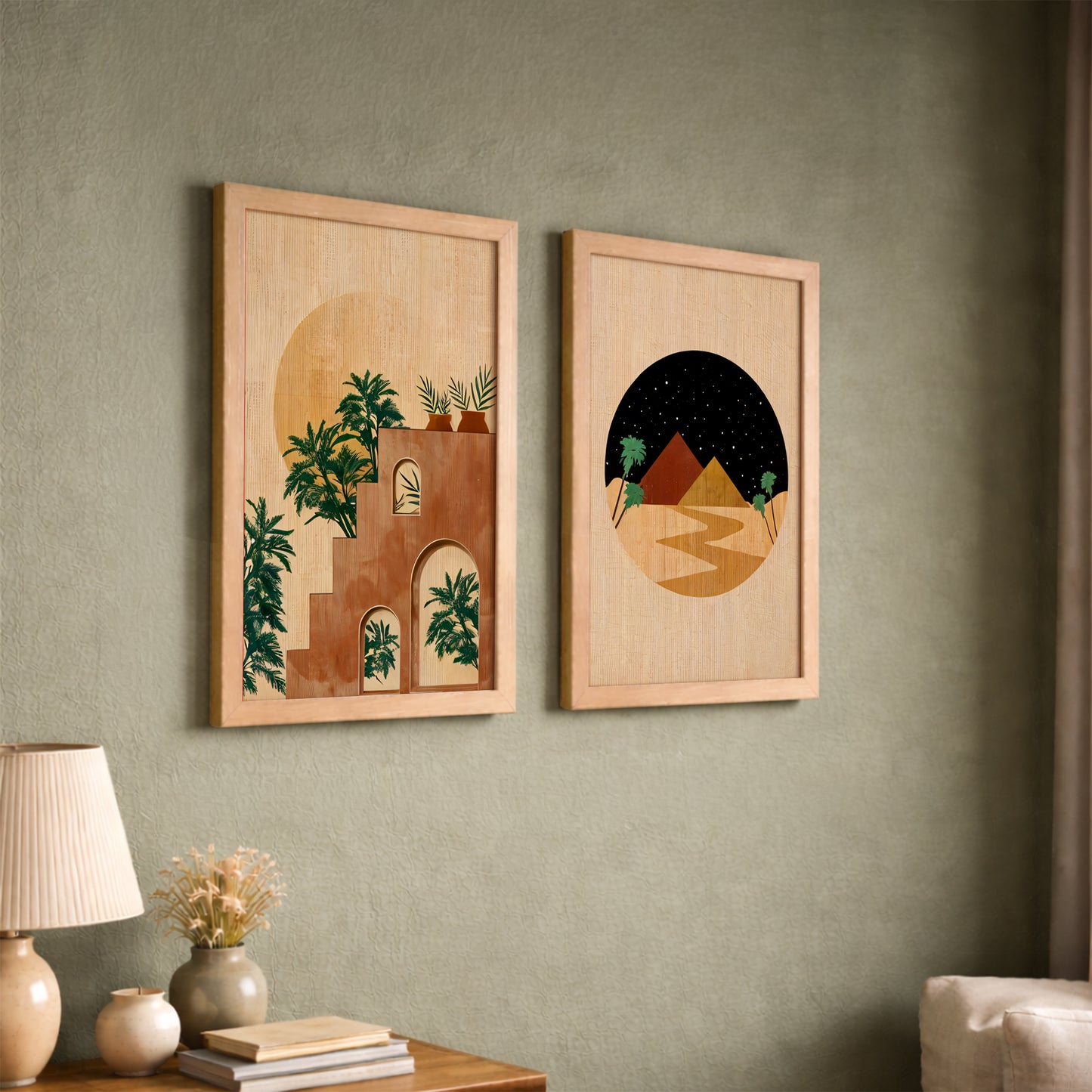 Boho Desert Oasis Wall Frame Set of 2