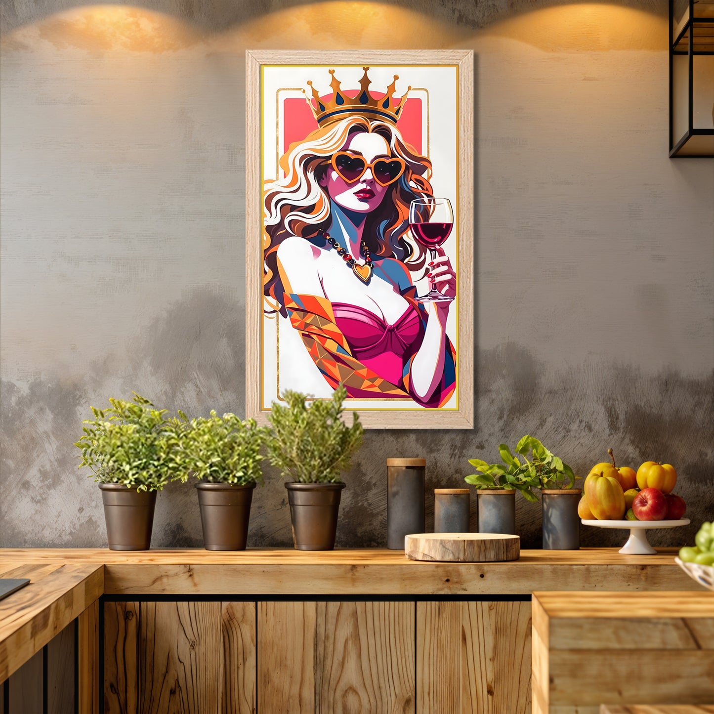 Queen Style Pop Art Wall Frame Set of 1