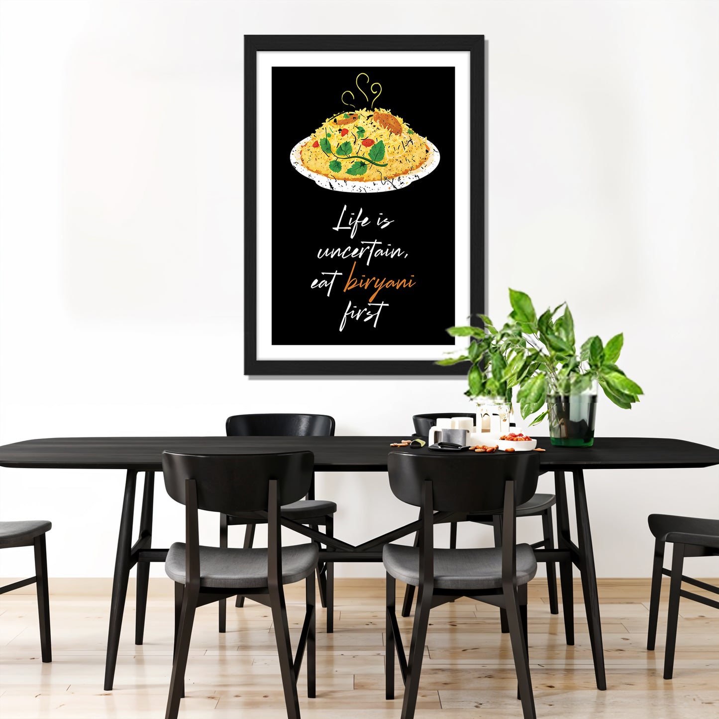 Eat Biryani First Wall Frame Set of 1