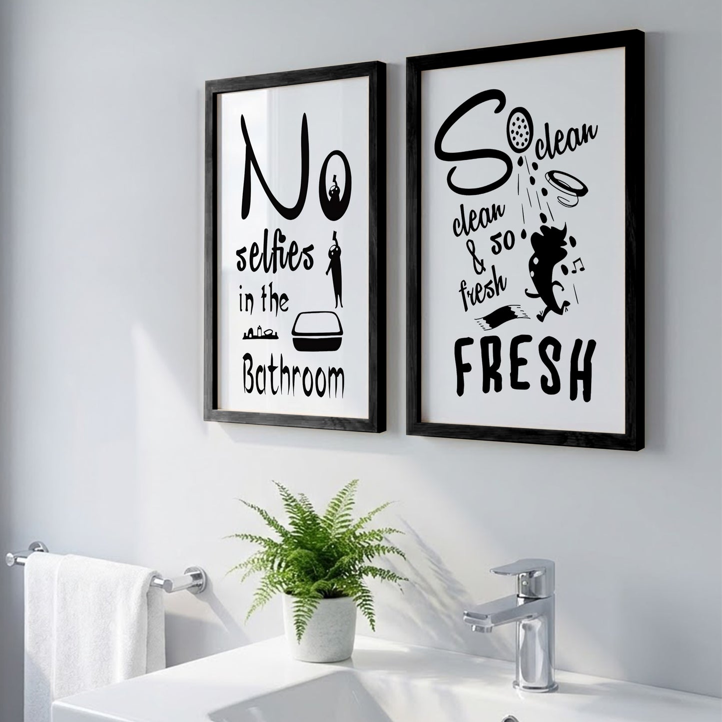 Funny Bathroom Quotes Poster Set of 2