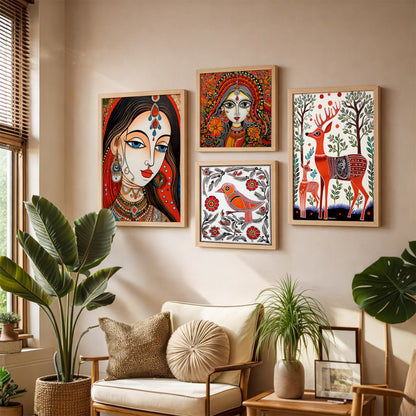 Madhubani Heritage Collection Set of 4