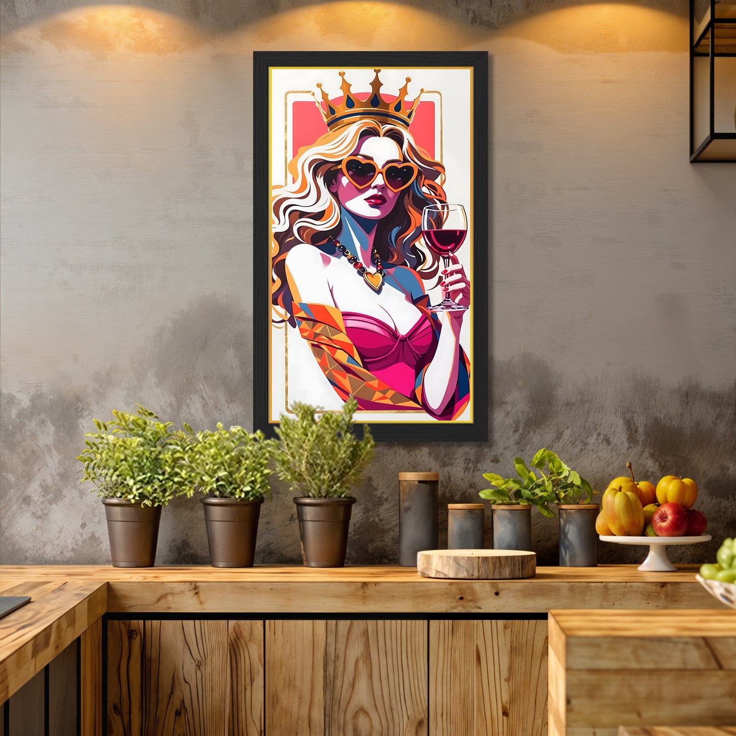 Queen Style Pop Art Wall Frame Set of 1