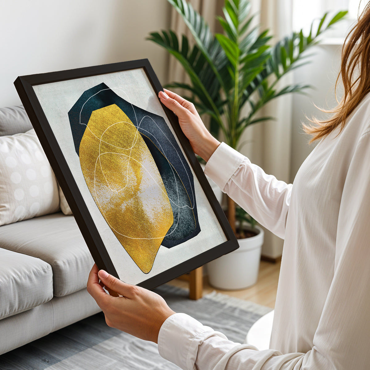Golden Harmony Abstract Wall Art