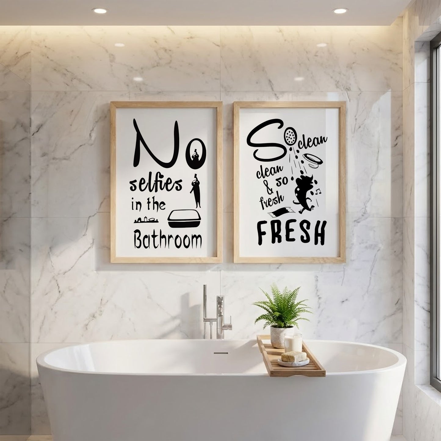Funny Bathroom Quotes Poster Set of 2