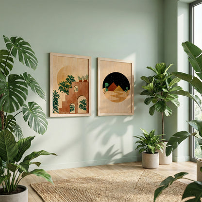 Boho Desert Oasis Wall Frame Set of 2