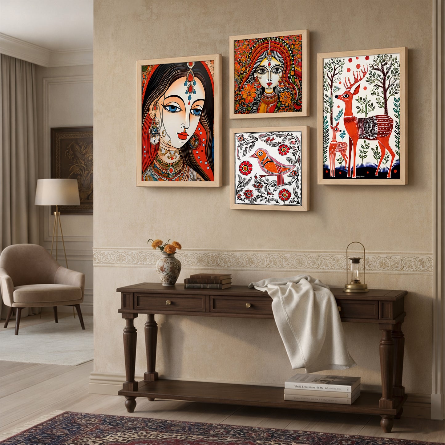 Madhubani Heritage Collection Set of 4