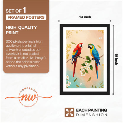Tropical Parrot Duo Wall Frame