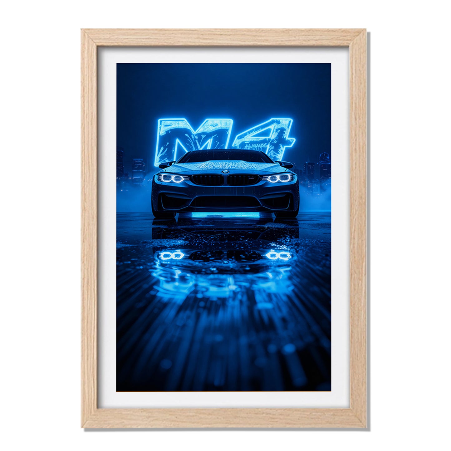 BMW M4 Neon Nights Wall Frame