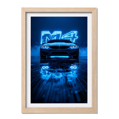 BMW M4 Neon Nights Wall Frame