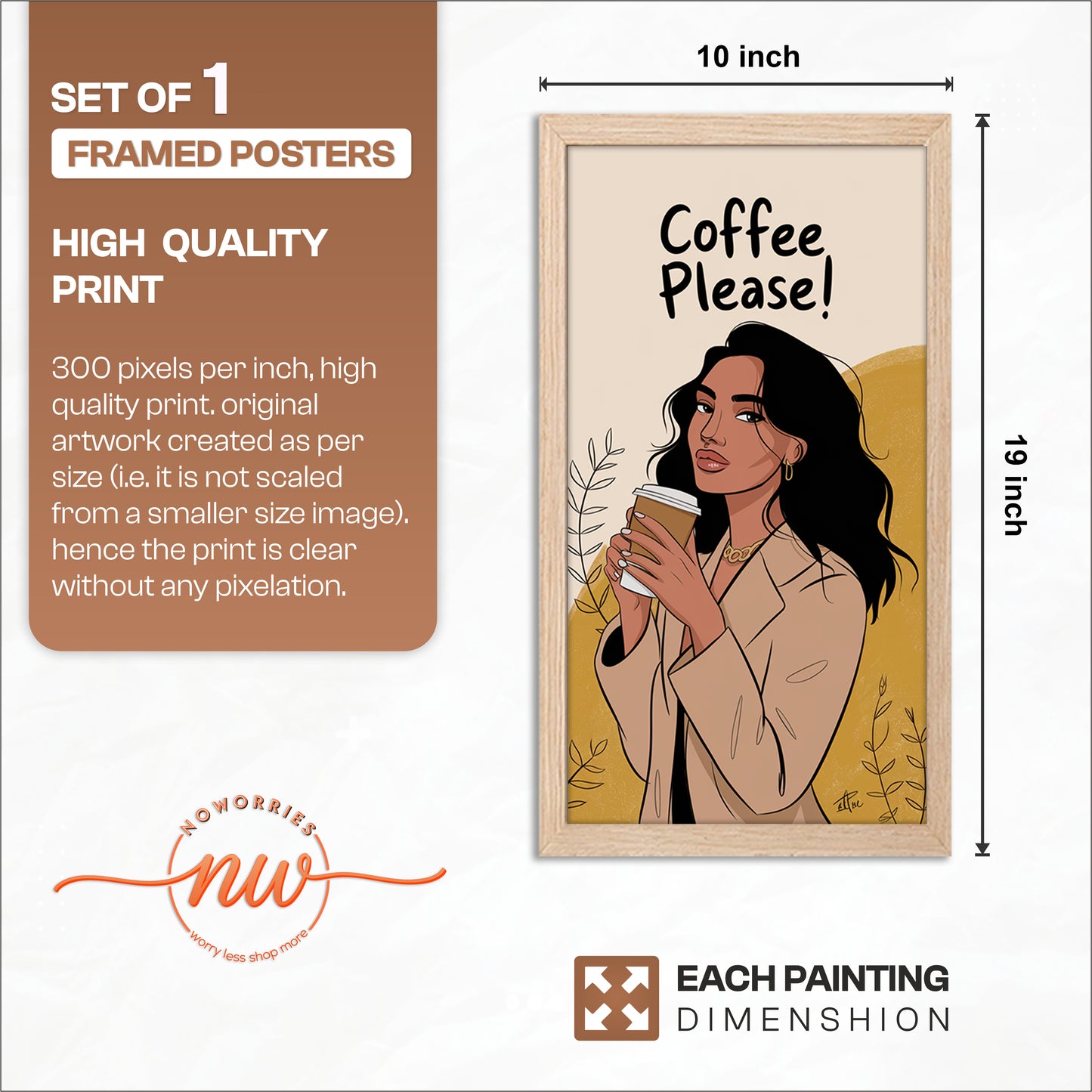 Modern Coffee Girl Illustration