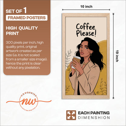 Modern Coffee Girl Illustration