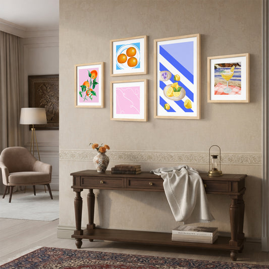 Summer Fruit Wall Art Set of 5