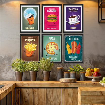 Fun Fast-Food Art Set Wall Frame