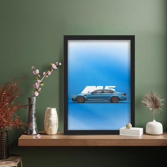 BMW M5 Side Profile Wall Frame