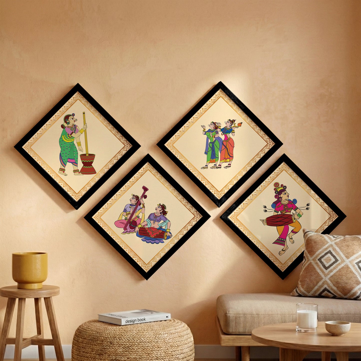 Folk Melody Wall Art Set of 4