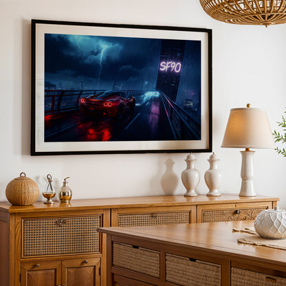 Ferrari SF90 Thunderstorm Wall Frame