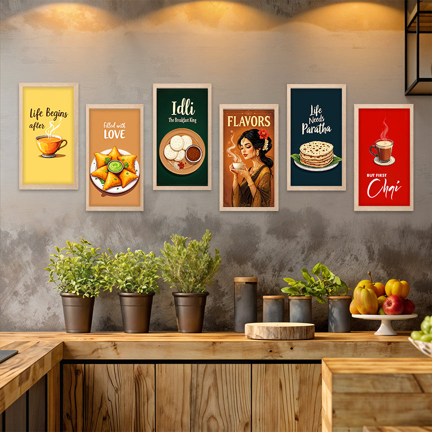 Indian Breakfast & Chai Wall Frame Set