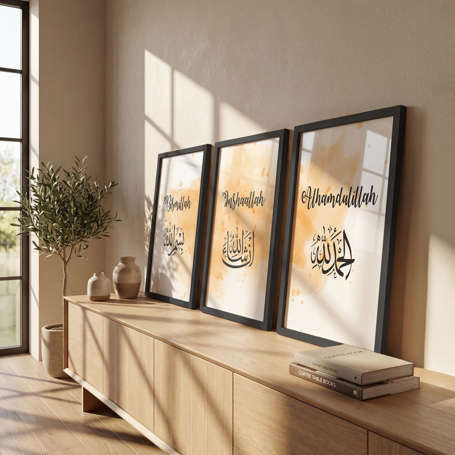 Bismillah, InshaAllah & Alhamdulillah Islamic Wall Art Set – 3