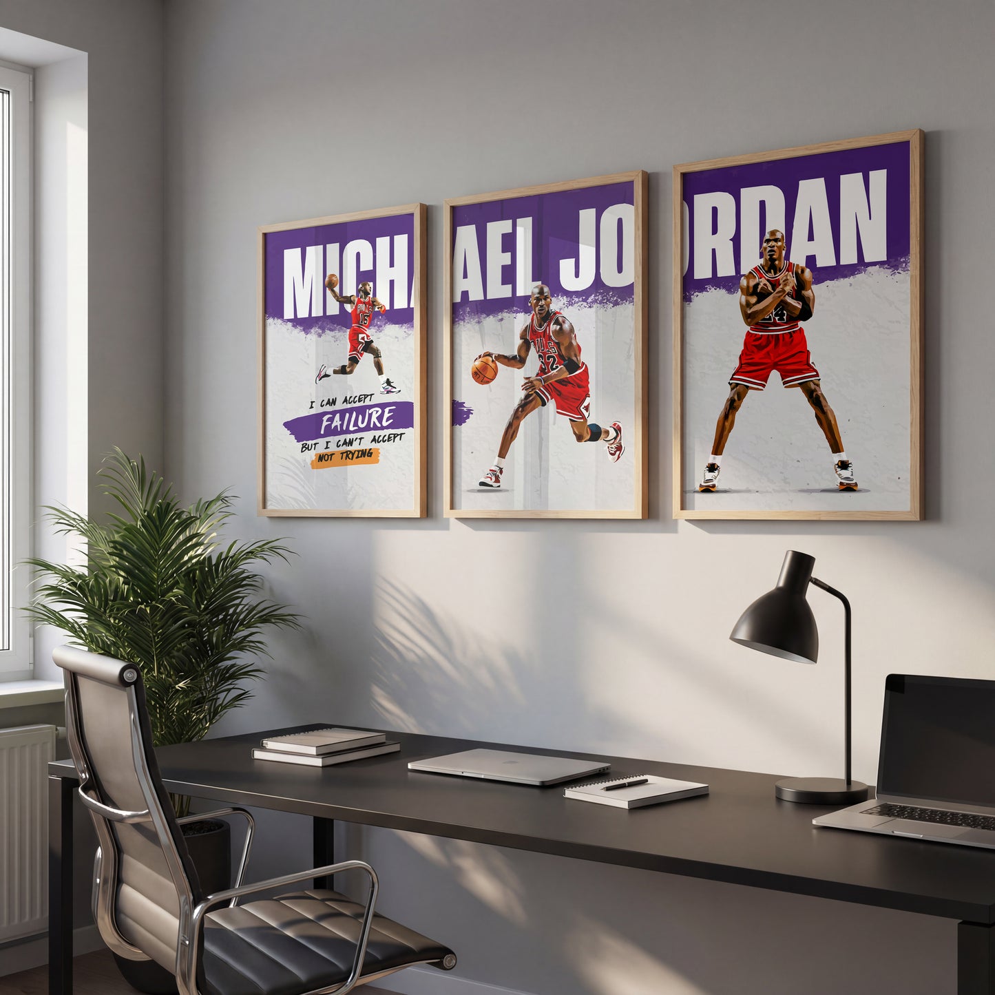 Michael Jordan Motivational Wall Art Set of 3