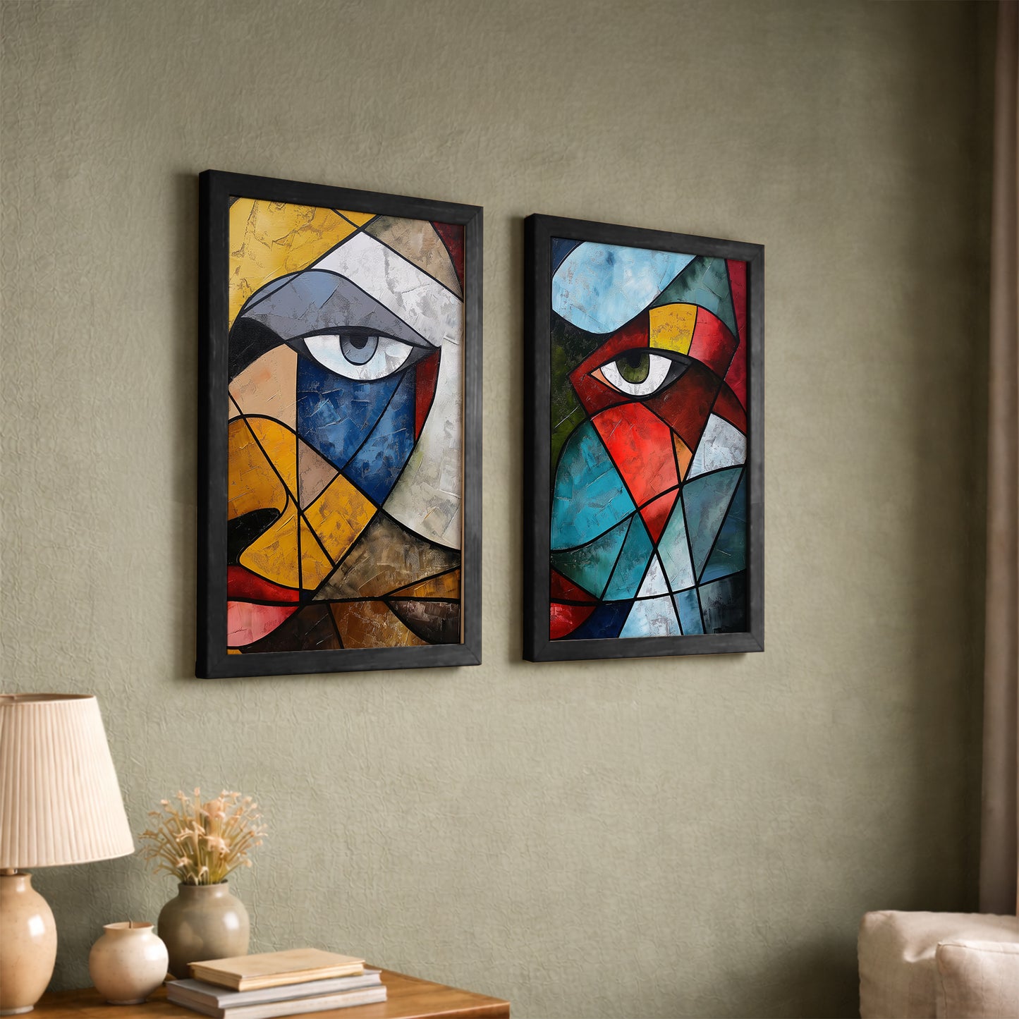 Cubist Eye Wall Art Set of 2