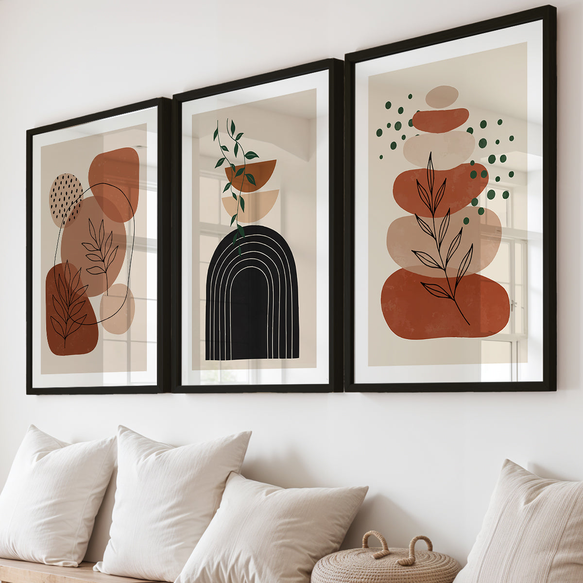 Boho Botanical Wall Art Set of 3