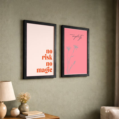 No Risk No Magic Inspirational Wall Art Set of 2
