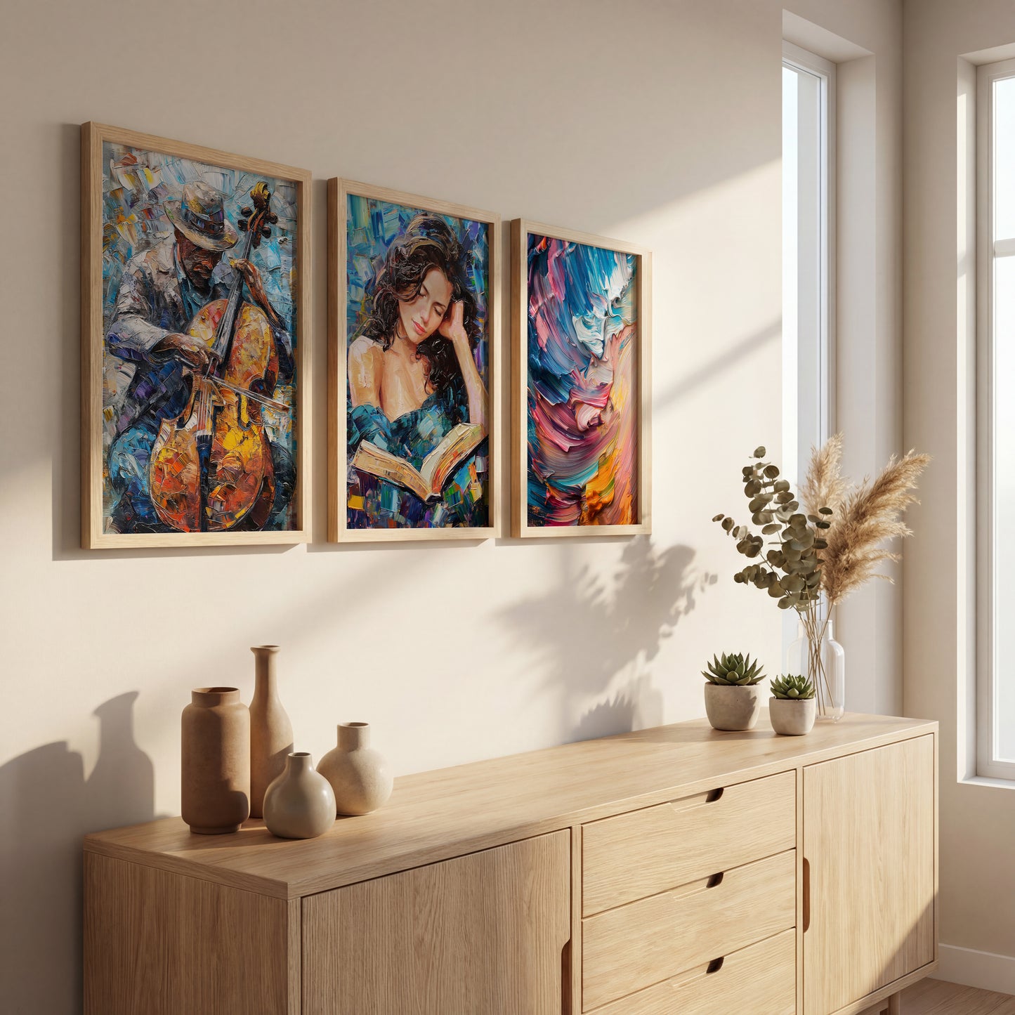 Vibrant Expressionist Wall Art Set of 3