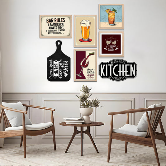 Bar & Kitchen Wall Art Gallery Set