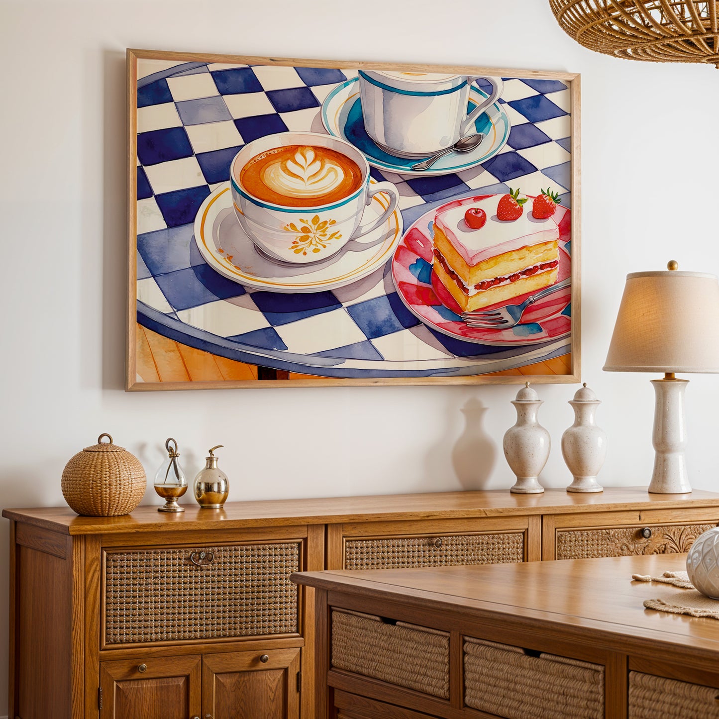 Coffee & Strawberry Delight Wall Frame