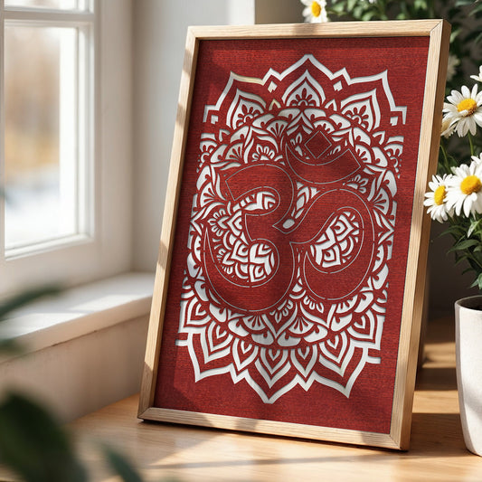 Om Pinewood Laser Wall Art