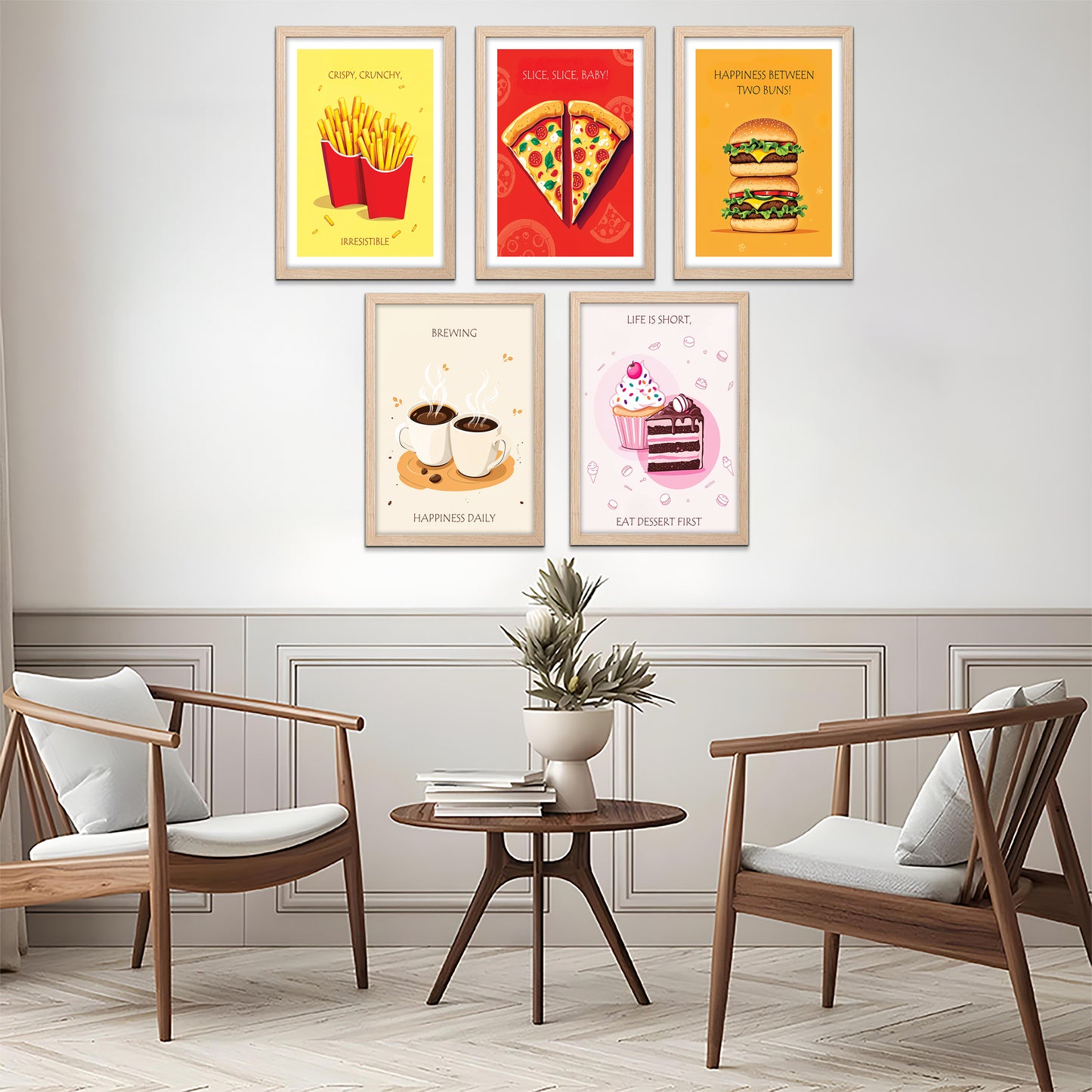 Foodie Kitchen Wall Art Set of 5