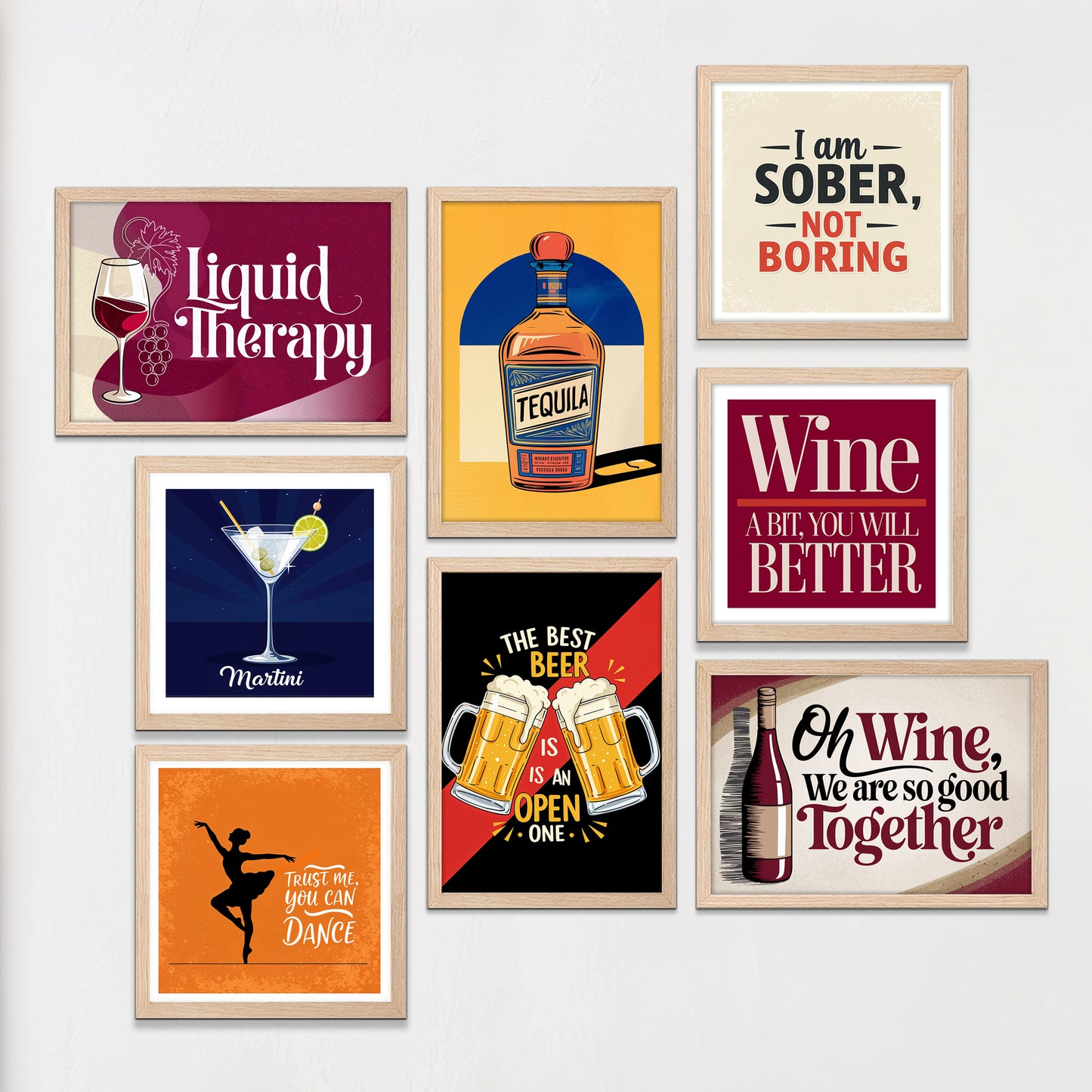 AM to PM Bar & Drink Wall Art Set (Copy)